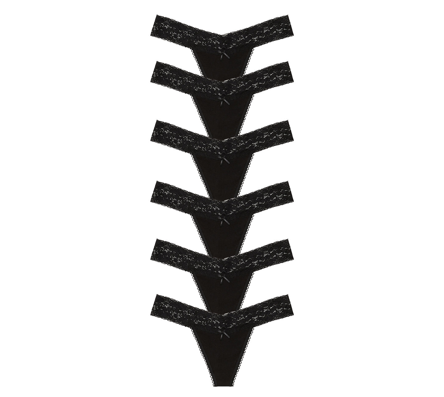 Women's Thong / Lace Trim G String Panties (Pack of 6)